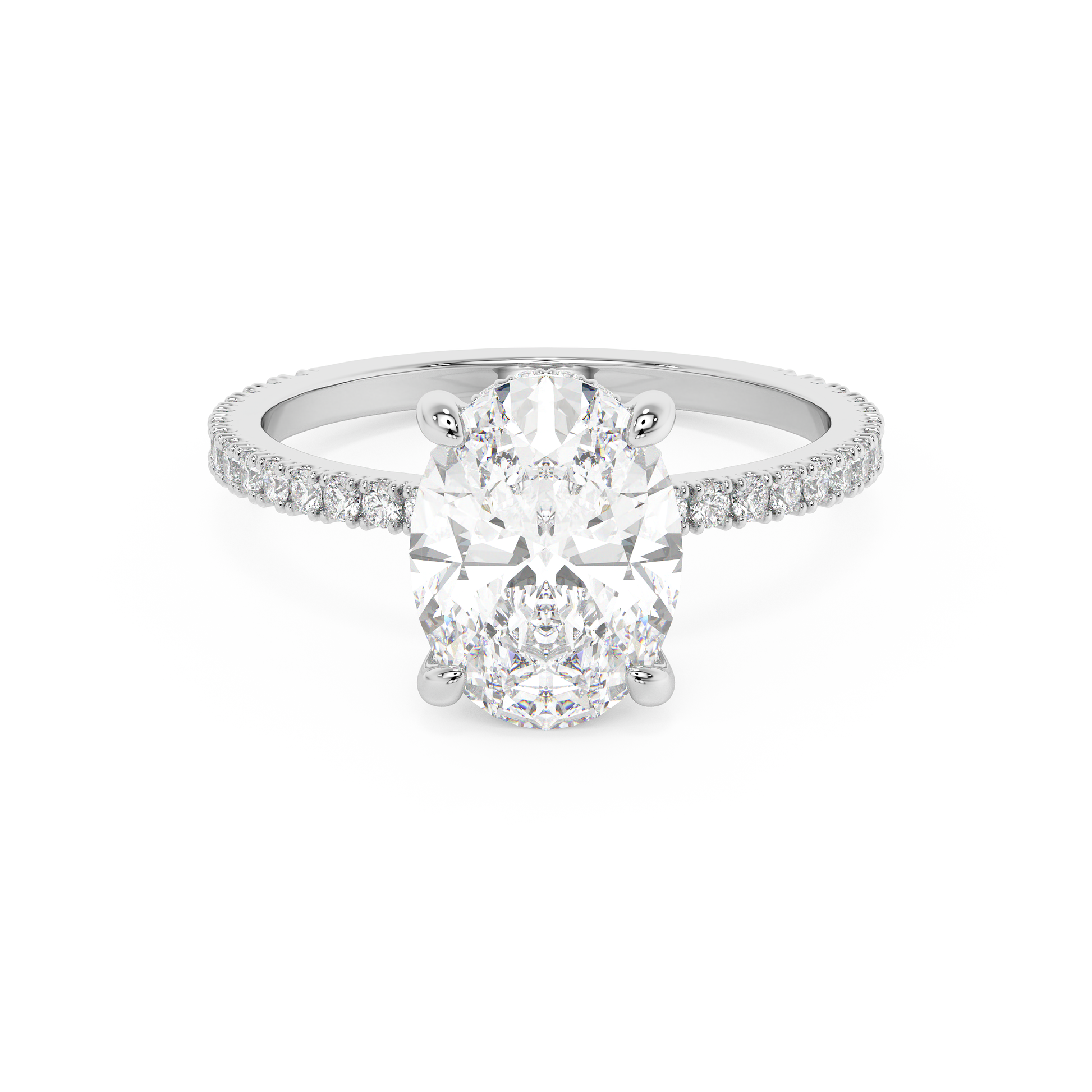 Emerald Solitaire Lab Grown Diamond Engagement Ring