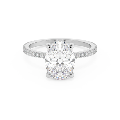 Emerald Solitaire Lab Grown Diamond Engagement Ring