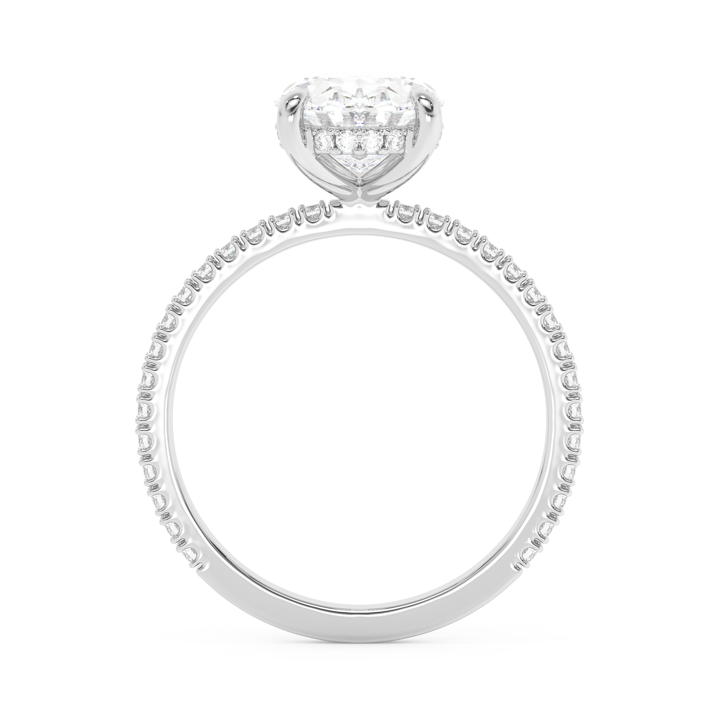 Emerald Solitaire Lab Grown Diamond Engagement Ring