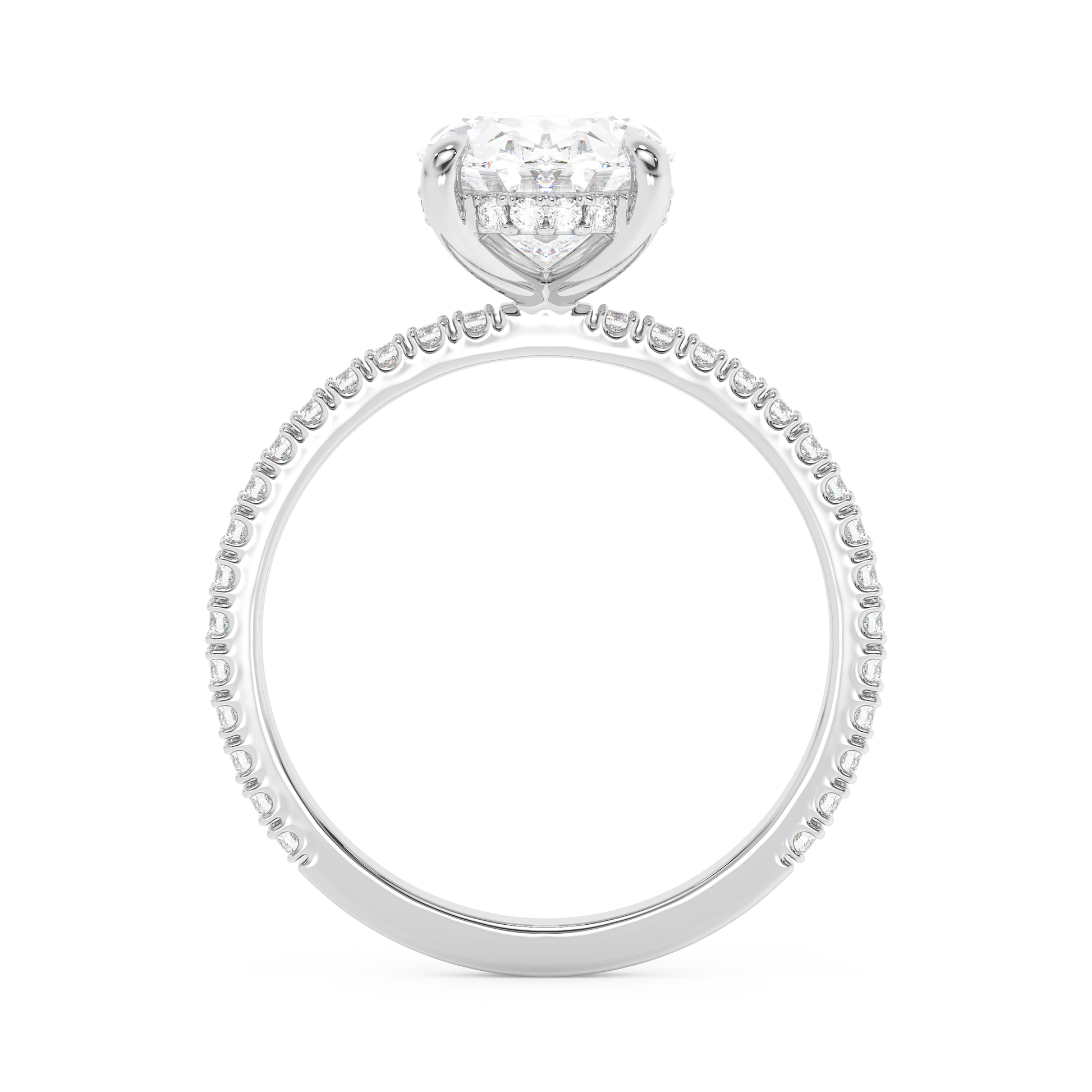 Emerald Solitaire Lab Grown Diamond Engagement Ring
