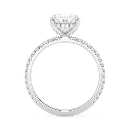 Emerald Solitaire Lab Grown Diamond Engagement Ring