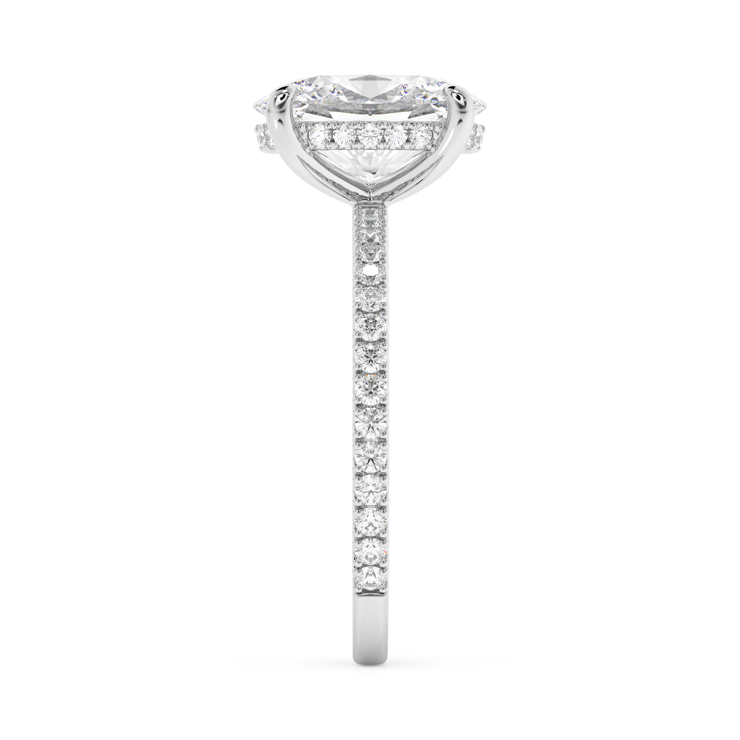 Emerald Solitaire Lab Grown Diamond Engagement Ring