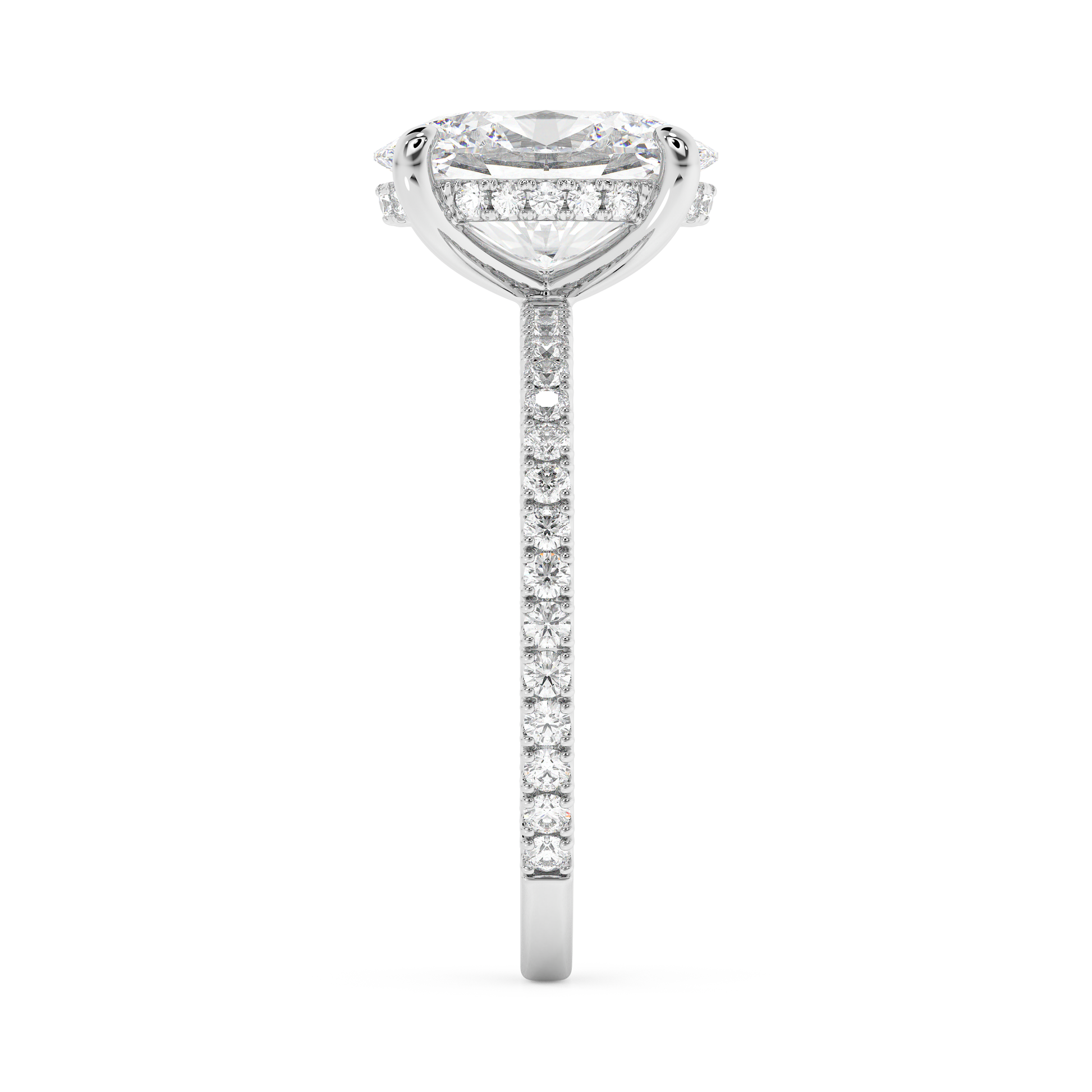 Emerald Solitaire Lab Grown Diamond Engagement Ring