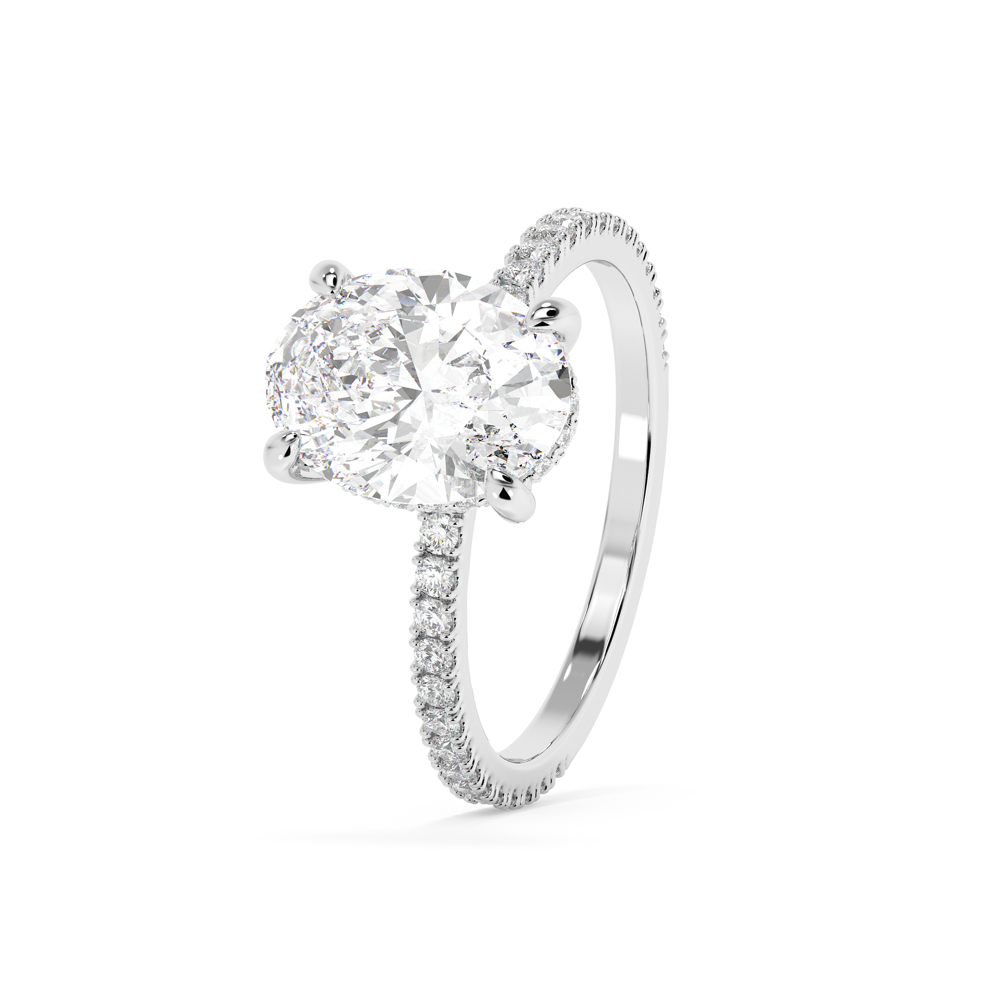 Emerald Solitaire Lab Grown Diamond Engagement Ring