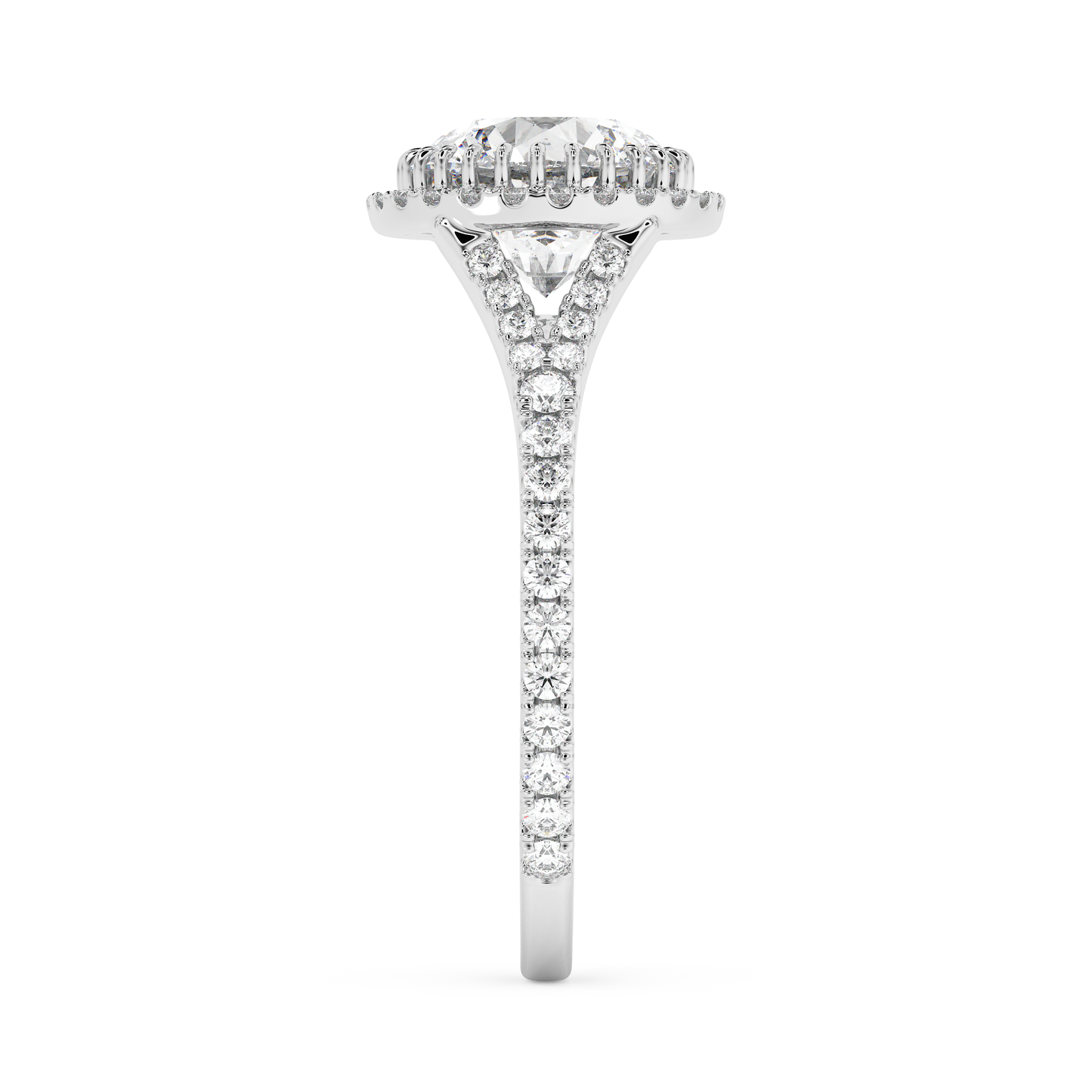Emerald Solitaire Lab Grown Diamond Engagement Ring