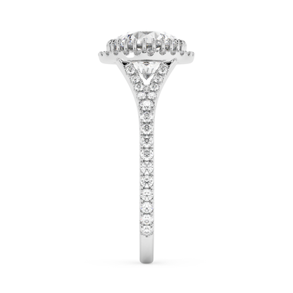 Emerald Solitaire Lab Grown Diamond Engagement Ring