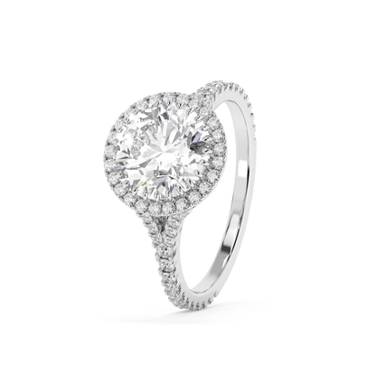 Emerald Solitaire Lab Grown Diamond Engagement Ring