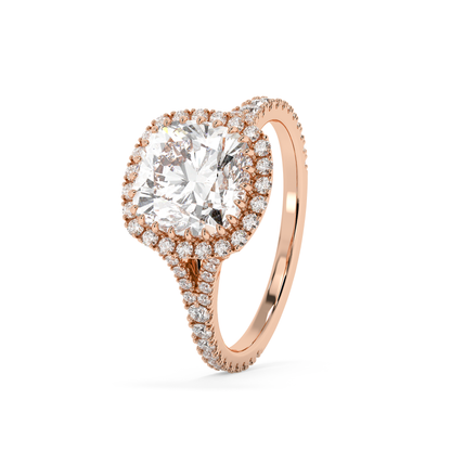 Emerald Solitaire Lab Grown Diamond Engagement Ring