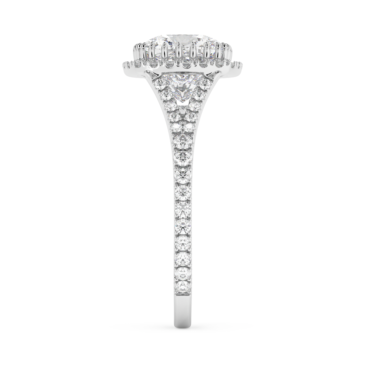 Emerald Solitaire Lab Grown Diamond Engagement Ring