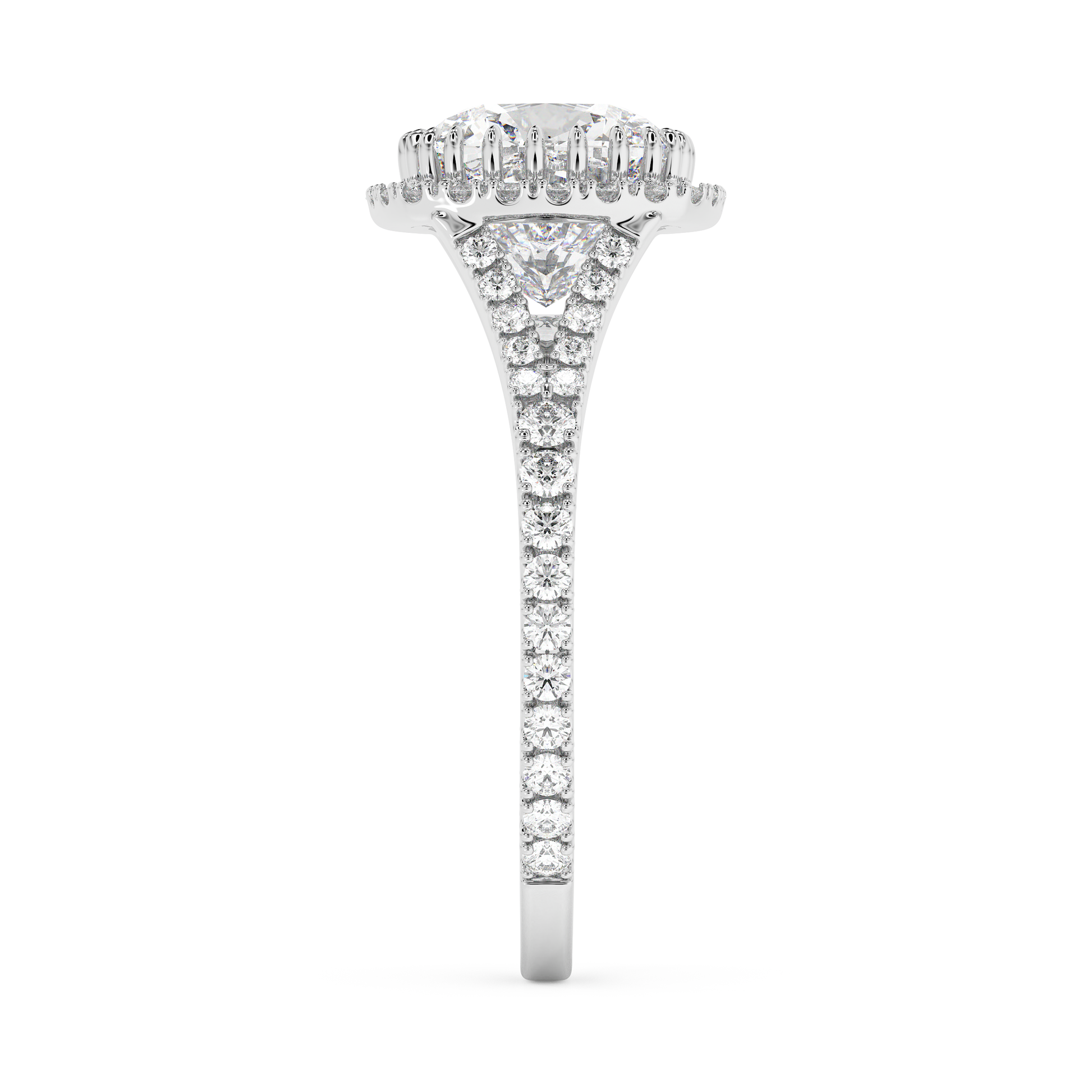 Emerald Solitaire Lab Grown Diamond Engagement Ring