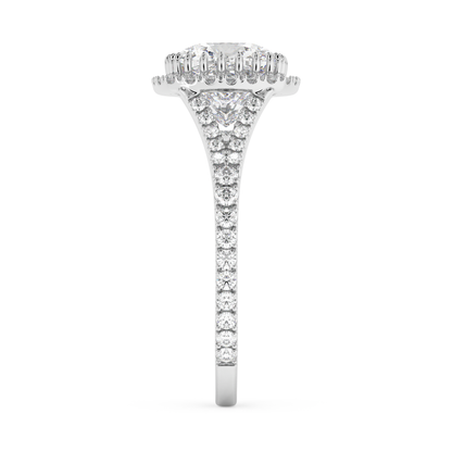 Emerald Solitaire Lab Grown Diamond Engagement Ring