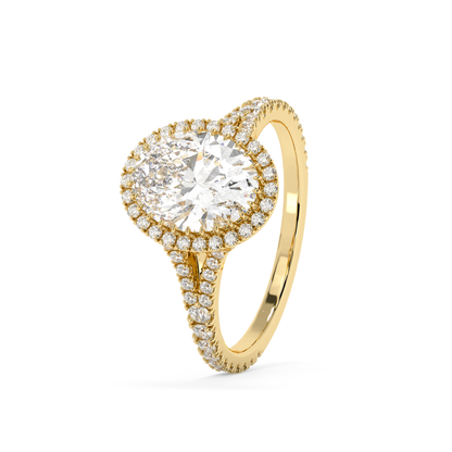 Emerald Solitaire Lab Grown Diamond Engagement Ring
