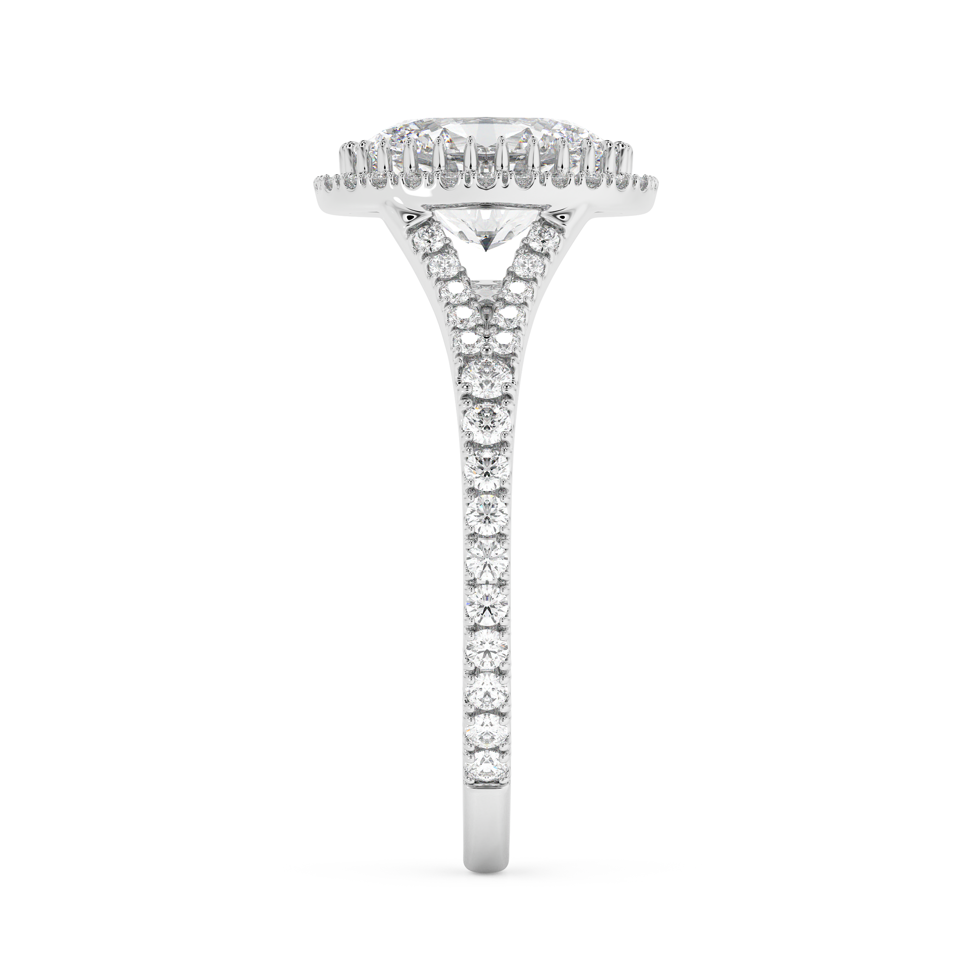 Emerald Solitaire Lab Grown Diamond Engagement Ring