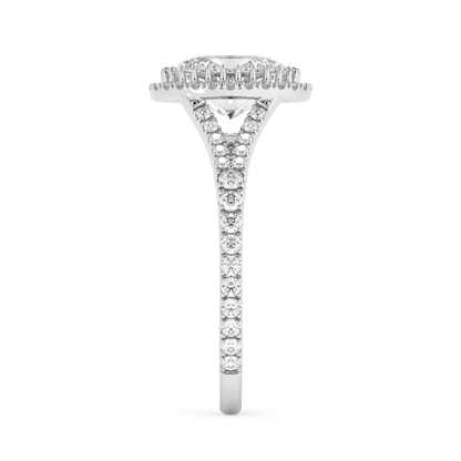 Emerald Solitaire Lab Grown Diamond Engagement Ring