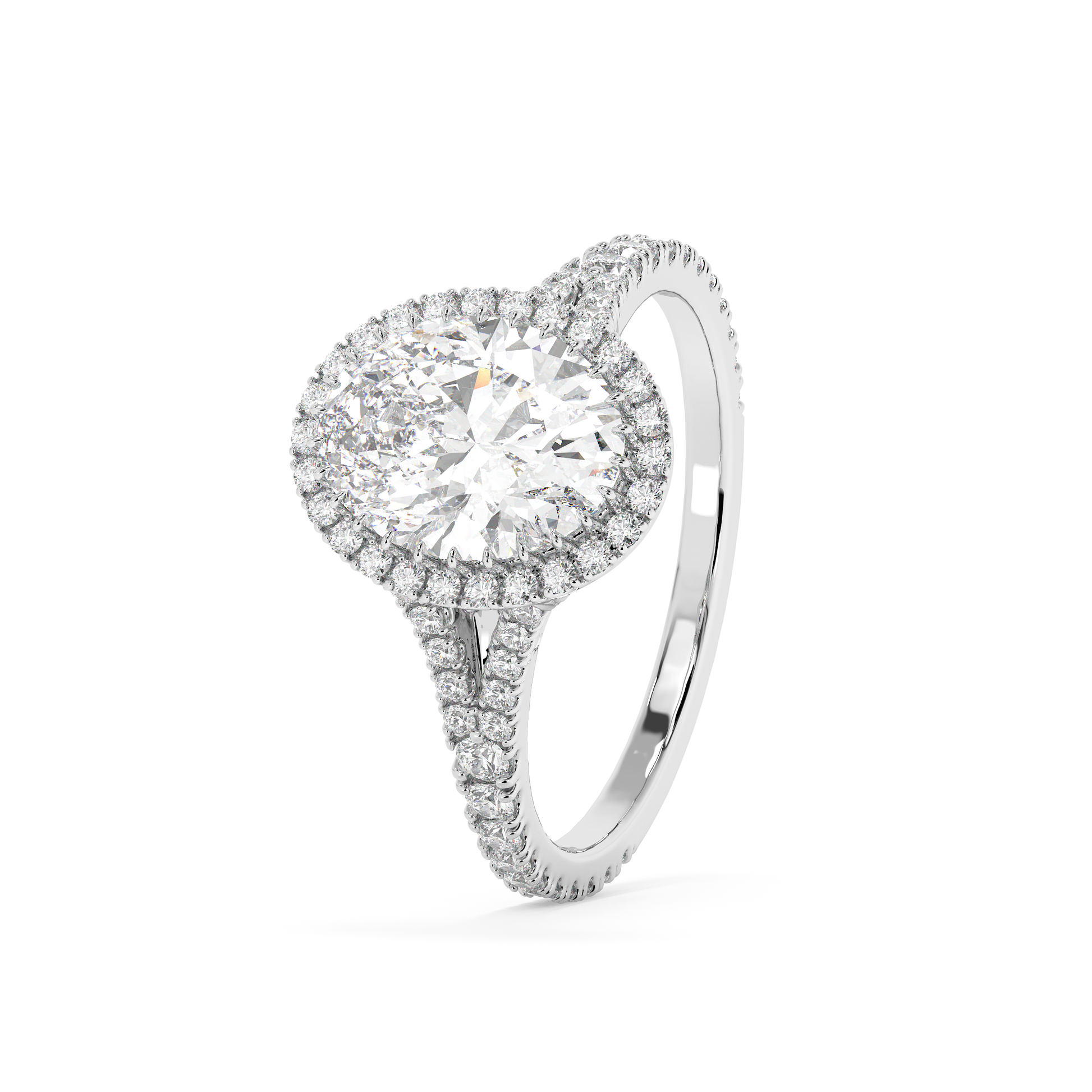 Emerald Solitaire Lab Grown Diamond Engagement Ring