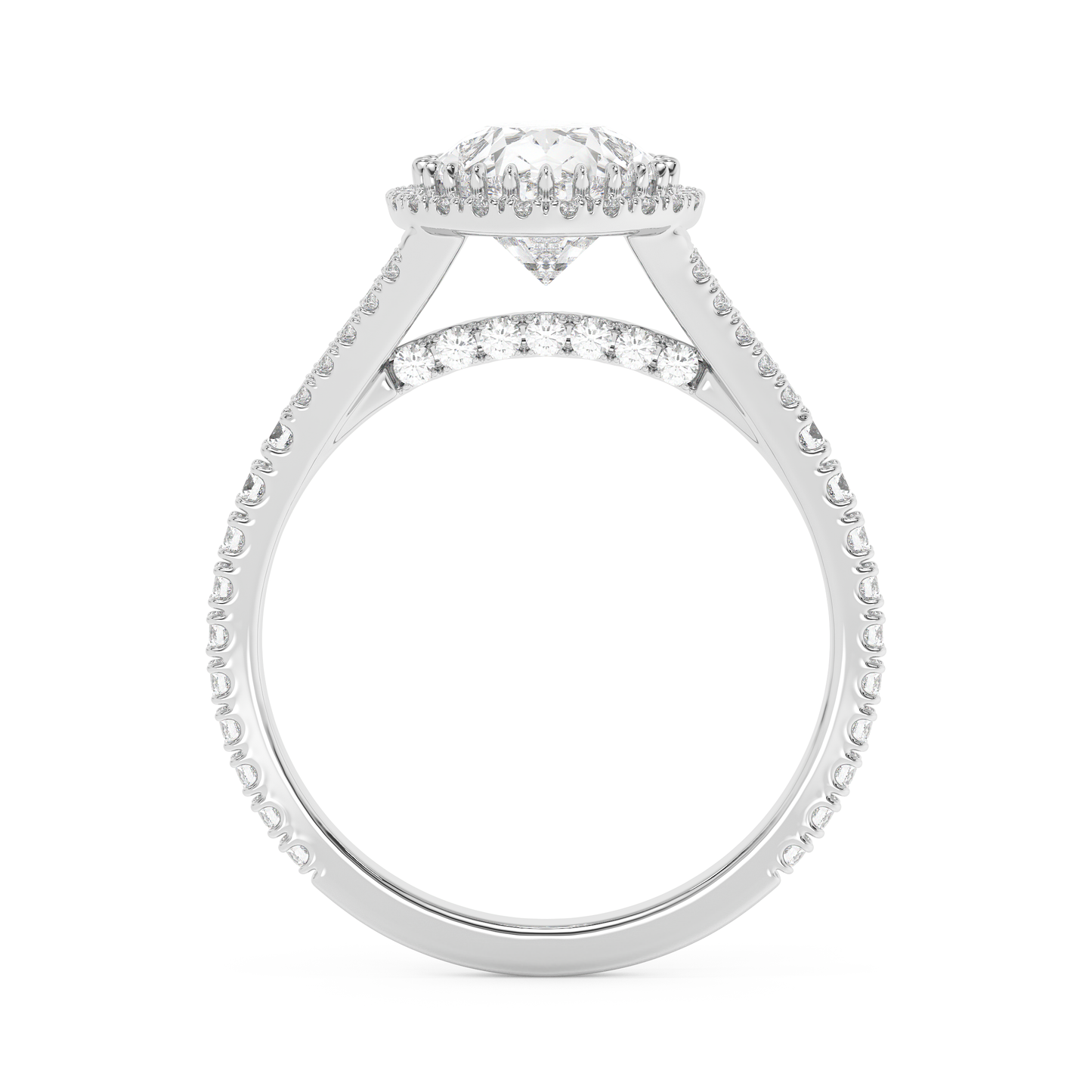 Emerald Solitaire Lab Grown Diamond Engagement Ring