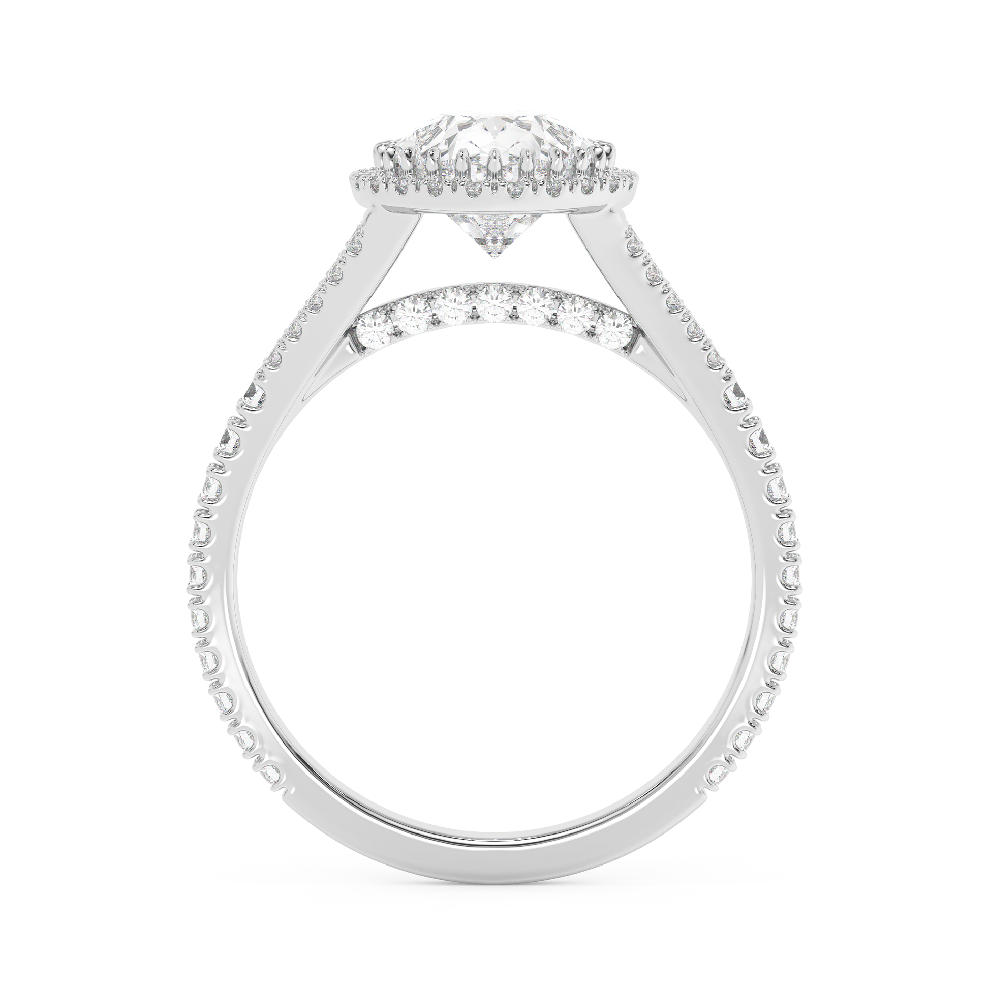 Emerald Solitaire Lab Grown Diamond Engagement Ring