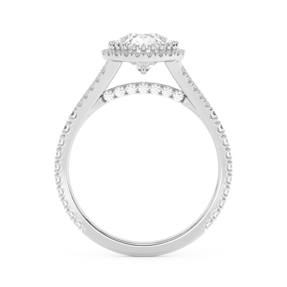 Emerald Solitaire Lab Grown Diamond Engagement Ring