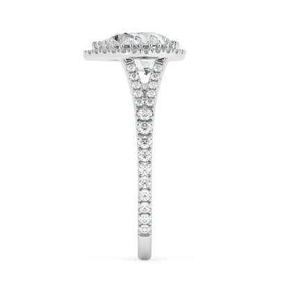 Emerald Solitaire Lab Grown Diamond Engagement Ring