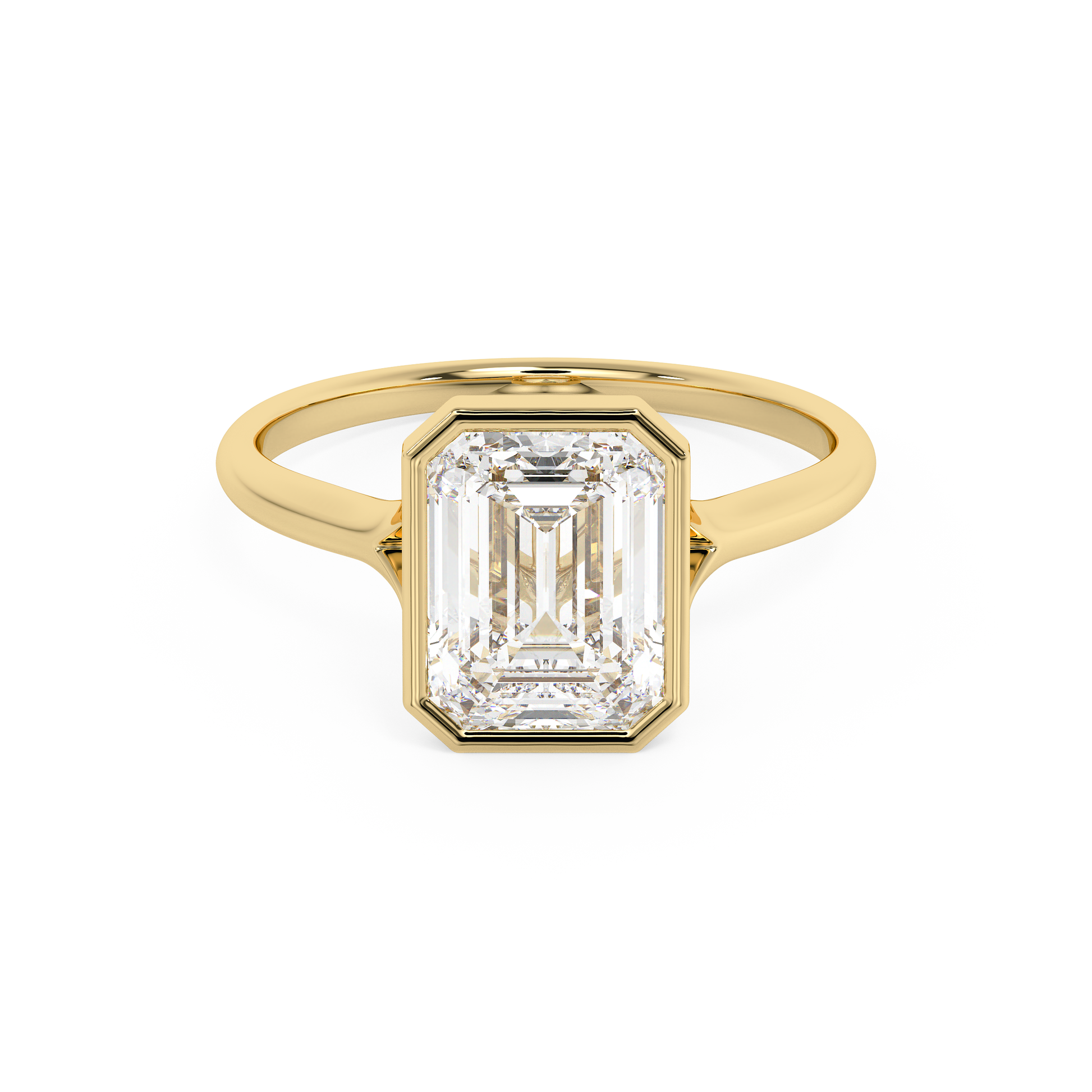 Emerald Solitaire Lab Grown Diamond Engagement Ring