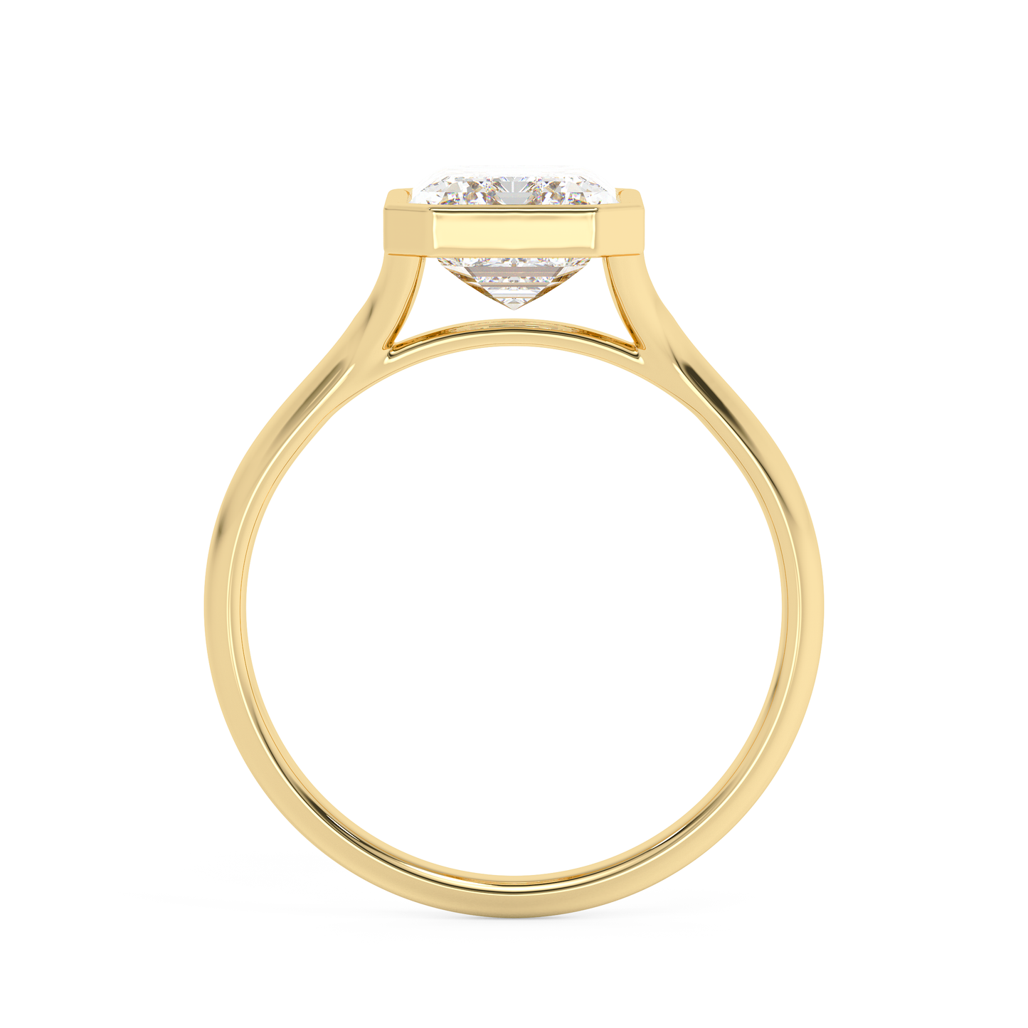 Emerald Solitaire Lab Grown Diamond Engagement Ring