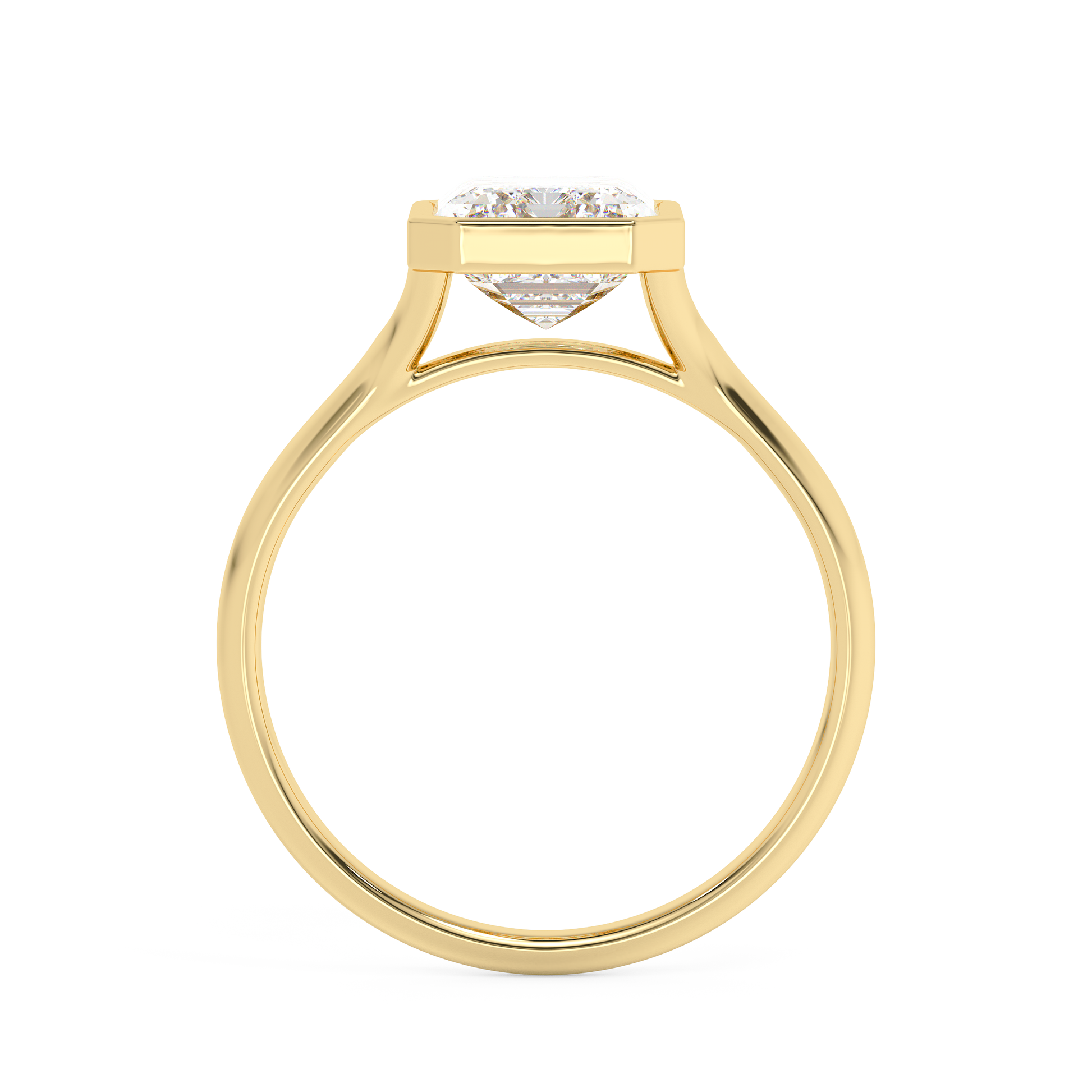 Emerald Solitaire Lab Grown Diamond Engagement Ring
