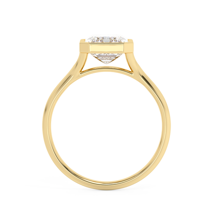 Emerald Solitaire Lab Grown Diamond Engagement Ring