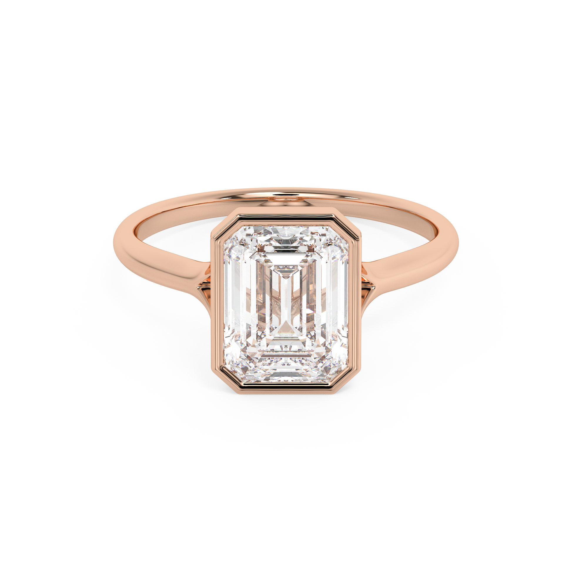 Emerald Solitaire Lab Grown Diamond Engagement Ring