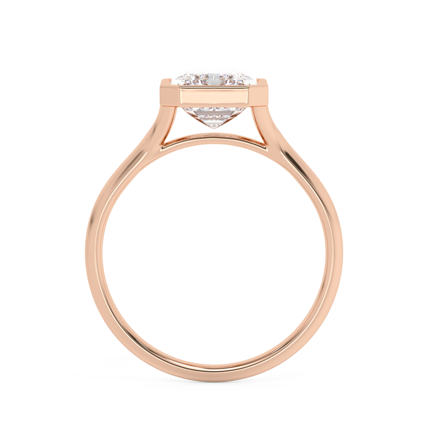 Emerald Solitaire Lab Grown Diamond Engagement Ring