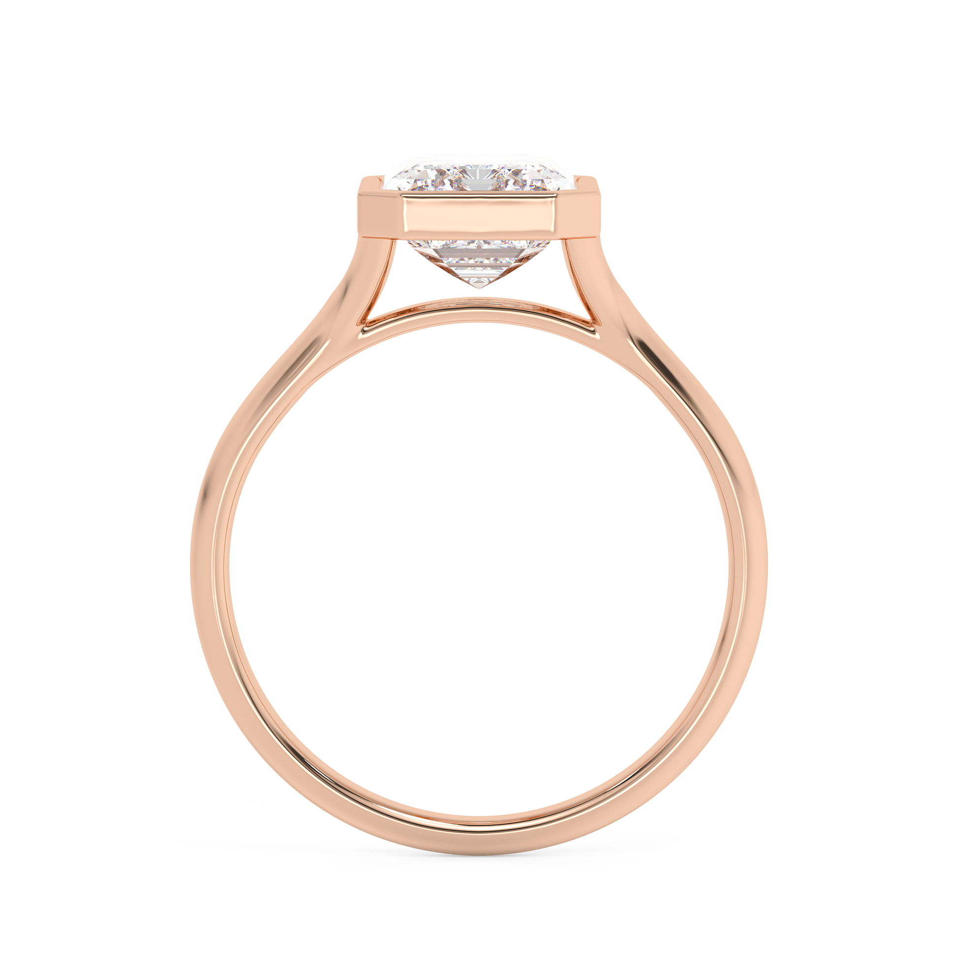 Emerald Solitaire Lab Grown Diamond Engagement Ring