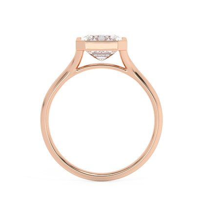 Emerald Solitaire Lab Grown Diamond Engagement Ring