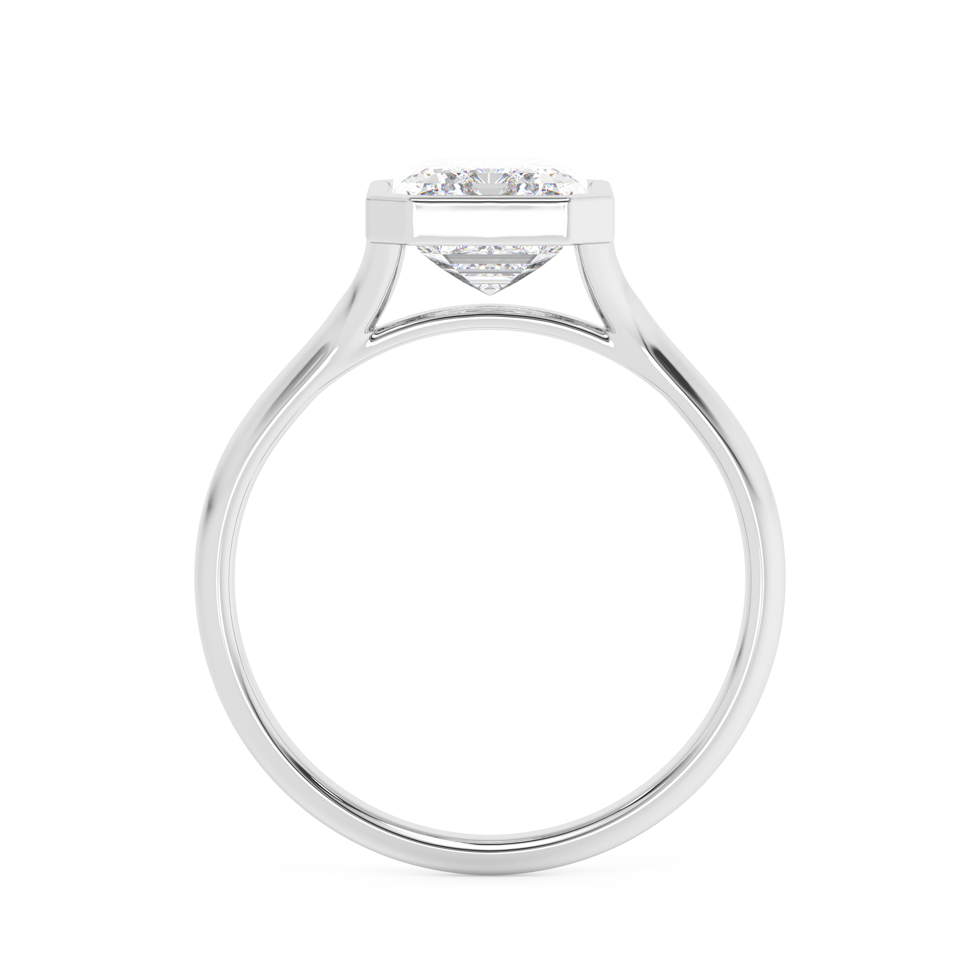 Emerald Solitaire Lab Grown Diamond Engagement Ring