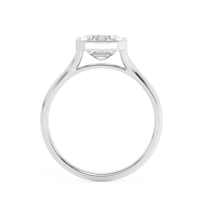Emerald Solitaire Lab Grown Diamond Engagement Ring