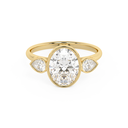 Emerald Solitaire Lab Grown Diamond Engagement Ring