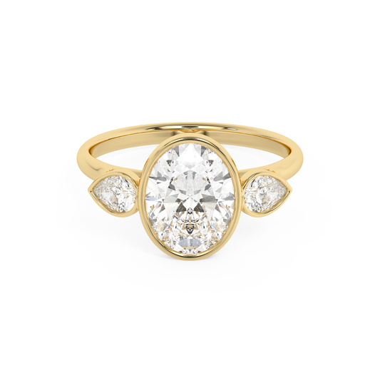 Emerald Solitaire Lab Grown Diamond Engagement Ring