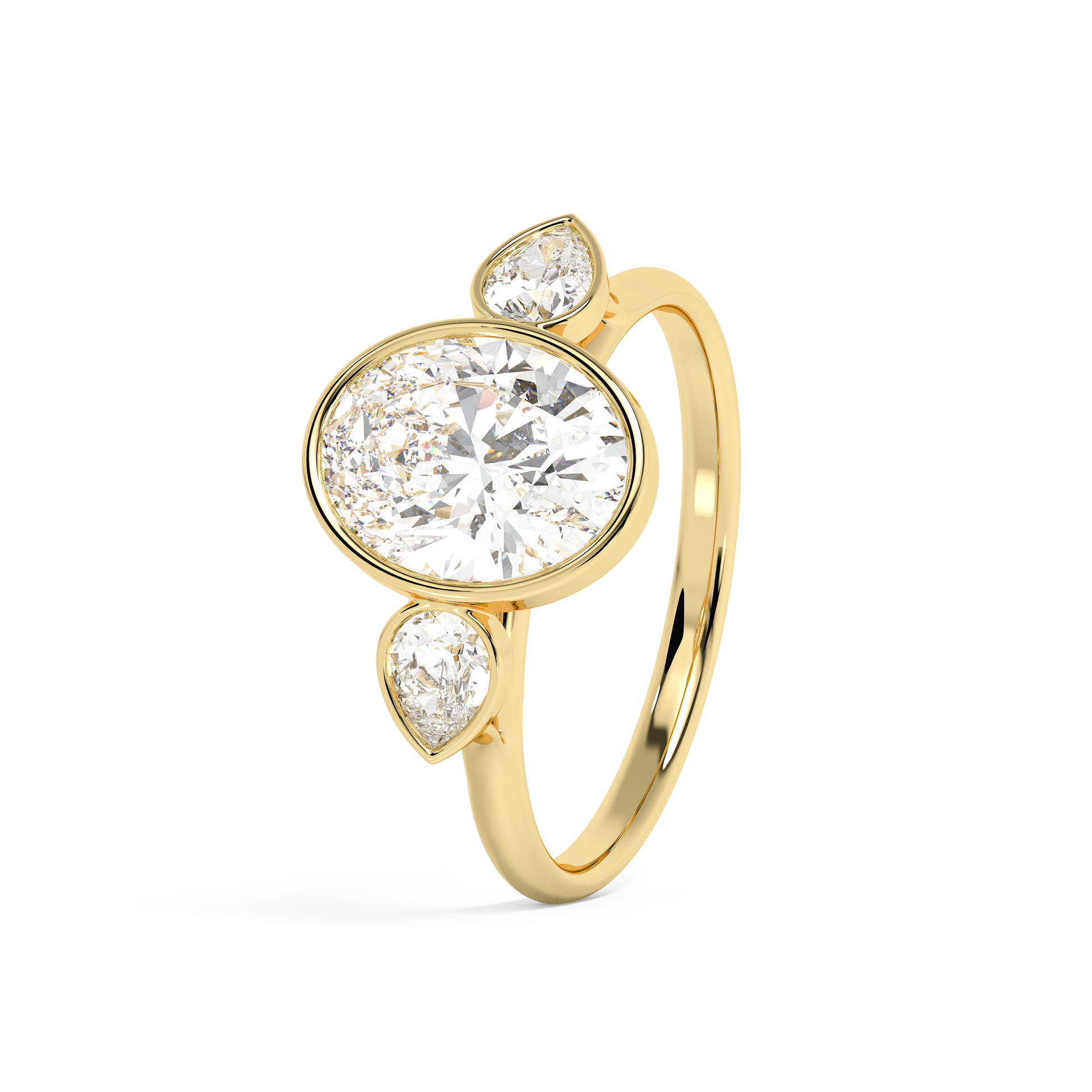 Emerald Solitaire Lab Grown Diamond Engagement Ring