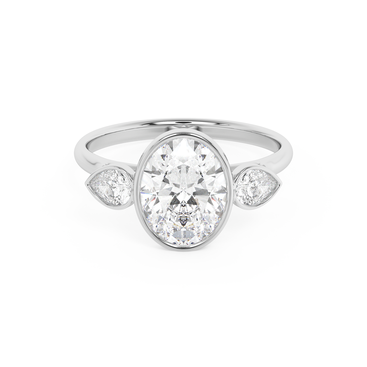 Emerald Solitaire Lab Grown Diamond Engagement Ring