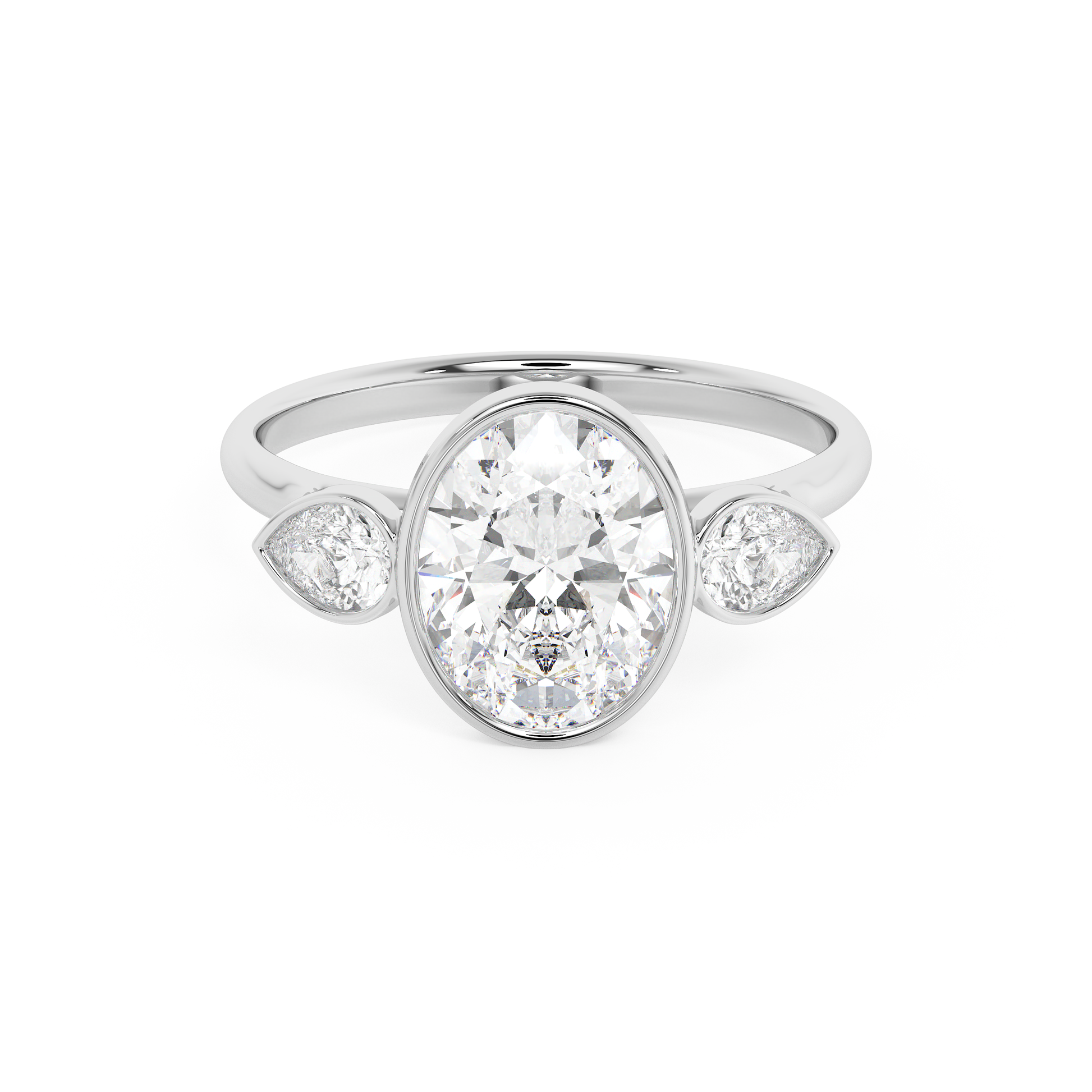 Emerald Solitaire Lab Grown Diamond Engagement Ring