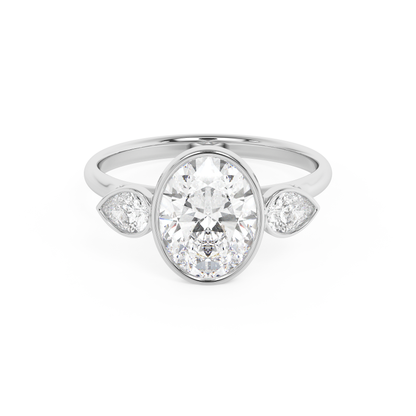 Emerald Solitaire Lab Grown Diamond Engagement Ring