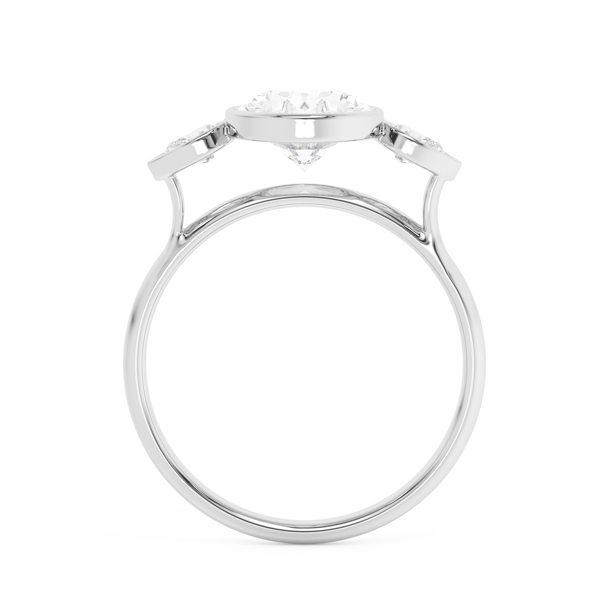 Emerald Solitaire Lab Grown Diamond Engagement Ring