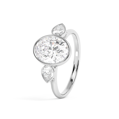 Emerald Solitaire Lab Grown Diamond Engagement Ring