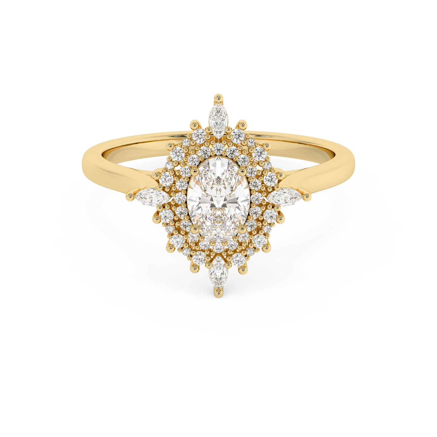 Emerald Solitaire Lab Grown Diamond Engagement Ring