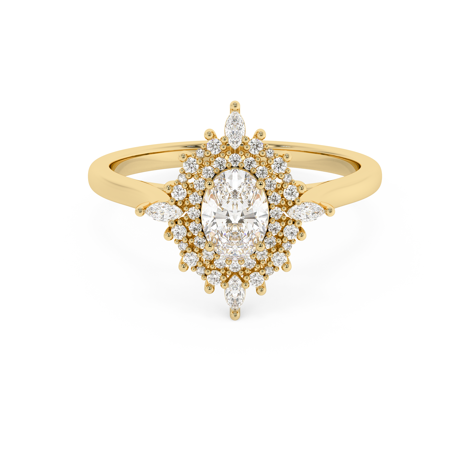 Emerald Solitaire Lab Grown Diamond Engagement Ring