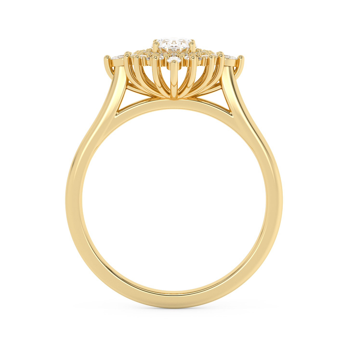 Emerald Solitaire Lab Grown Diamond Engagement Ring