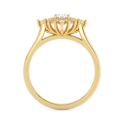 Emerald Solitaire Lab Grown Diamond Engagement Ring