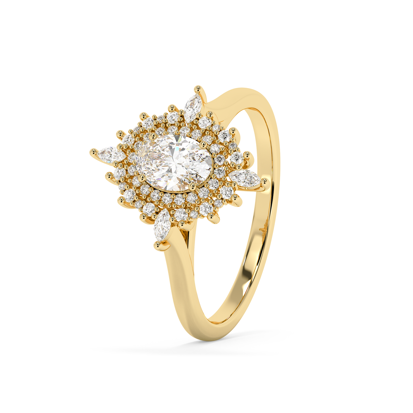 Emerald Solitaire Lab Grown Diamond Engagement Ring