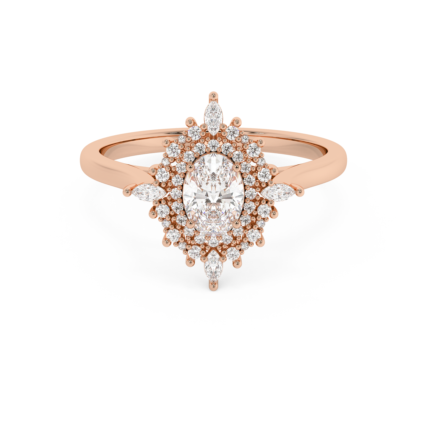 Emerald Solitaire Lab Grown Diamond Engagement Ring