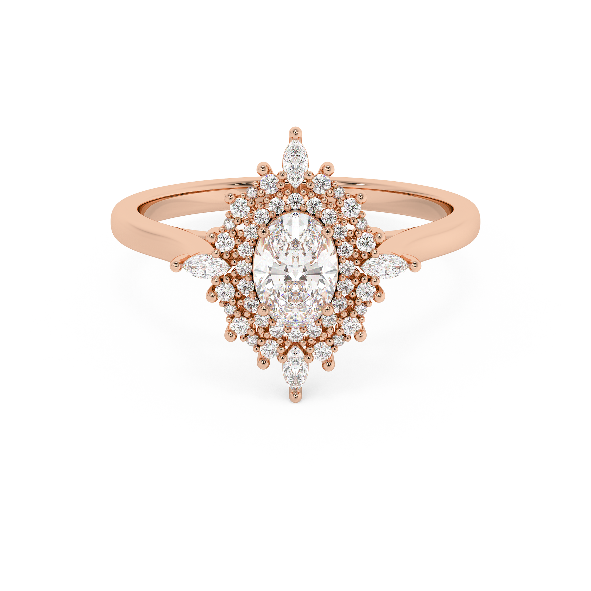 Emerald Solitaire Lab Grown Diamond Engagement Ring