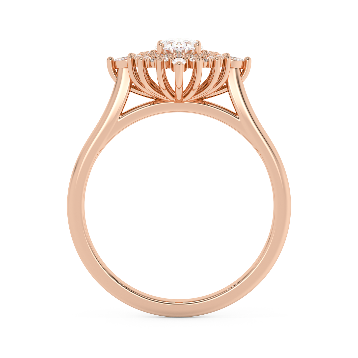 Emerald Solitaire Lab Grown Diamond Engagement Ring
