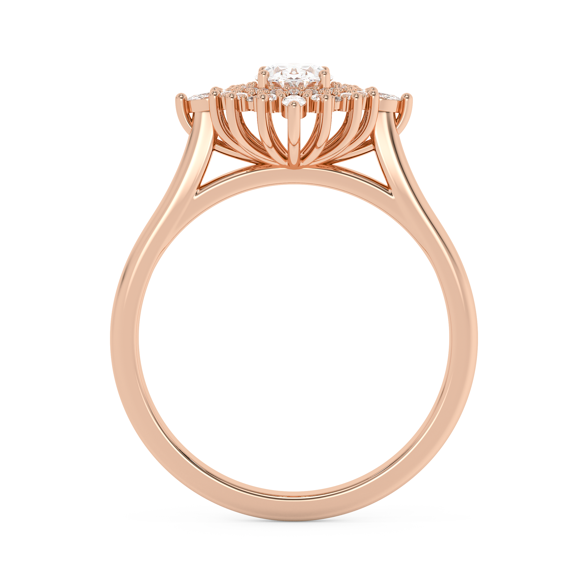 Emerald Solitaire Lab Grown Diamond Engagement Ring